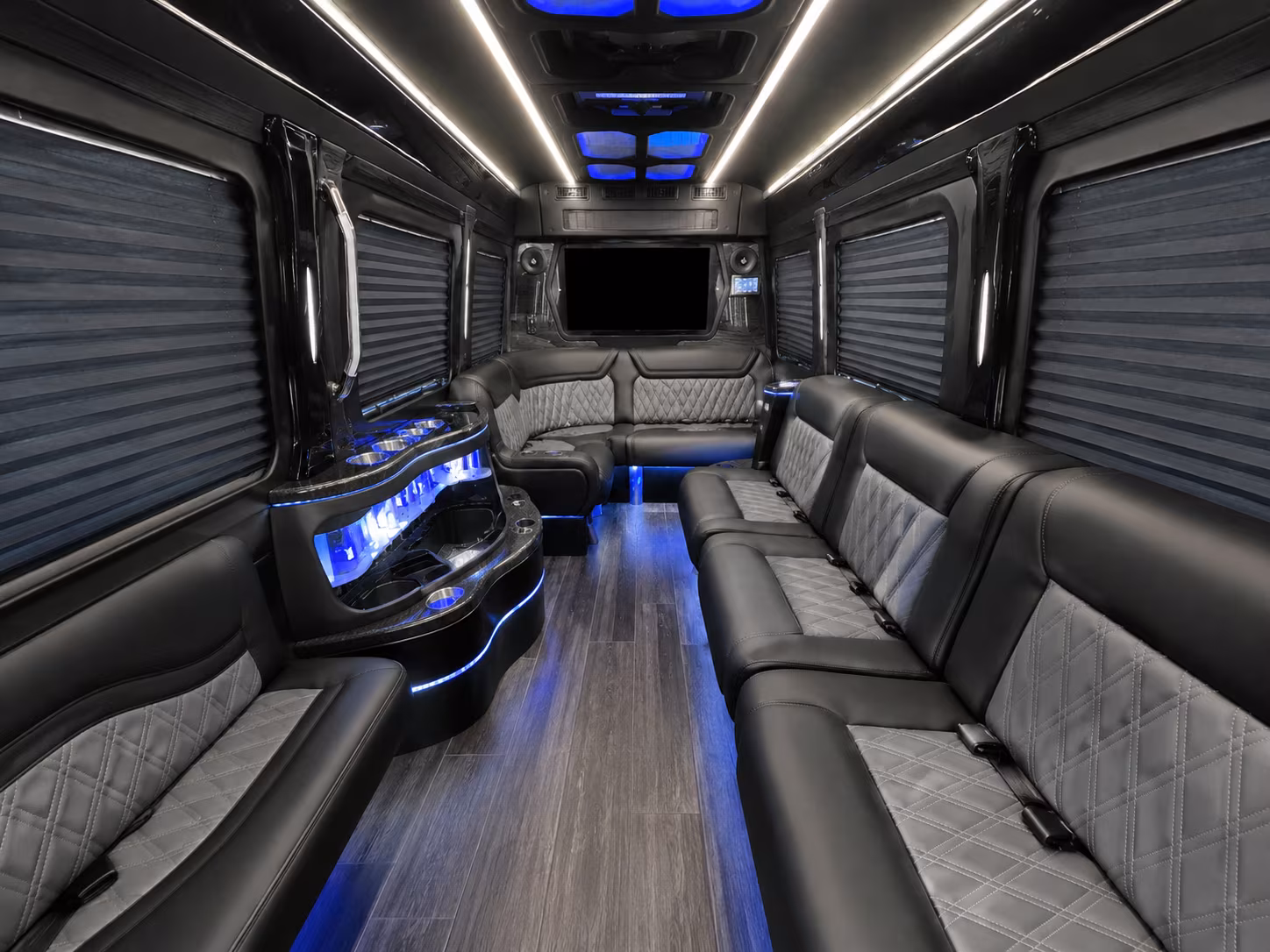 citrus heights 28 passenger party bus interior