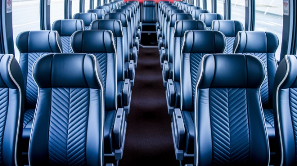 55 passenger charter bus inside davis